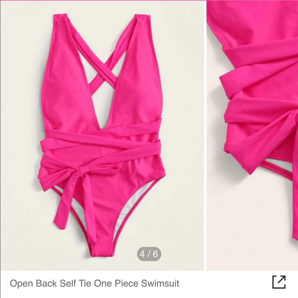 Size small. Full piece cheeky suit. Great for bachelorette parties!